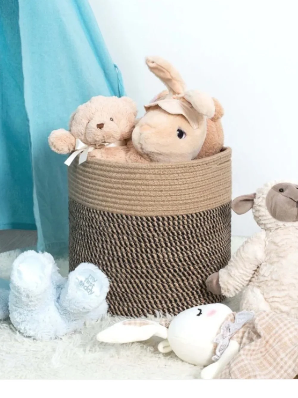 Mintwood  Design Jute Basket 11x11”